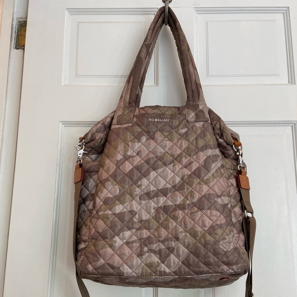 MZ Wallace Quilted Blush Cameo Max Tote Deluxe